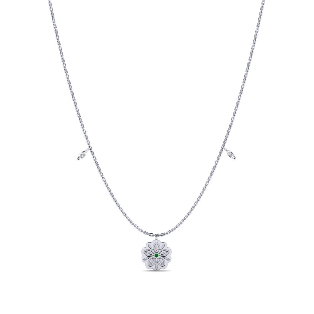 Plata 925 Esmeralda Collar de Mujer Litur