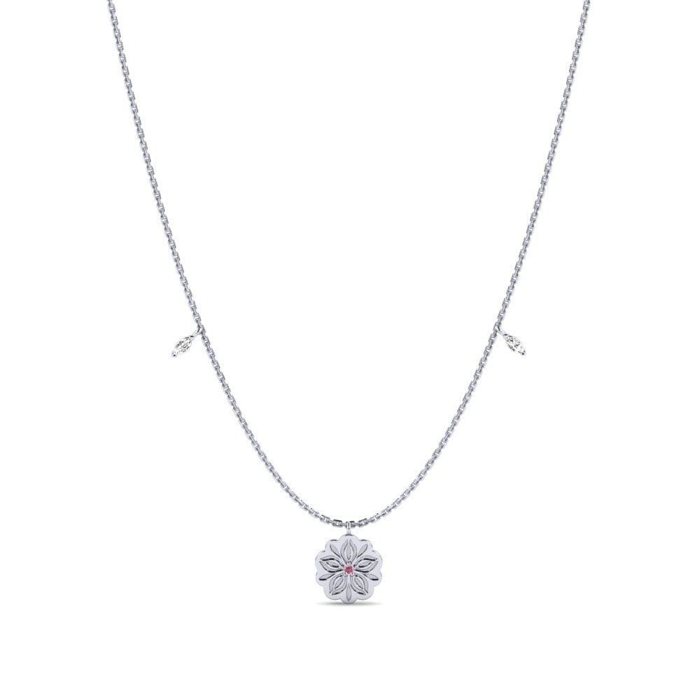 Plata 925 Granate Rhodolite Collar de Mujer Litur