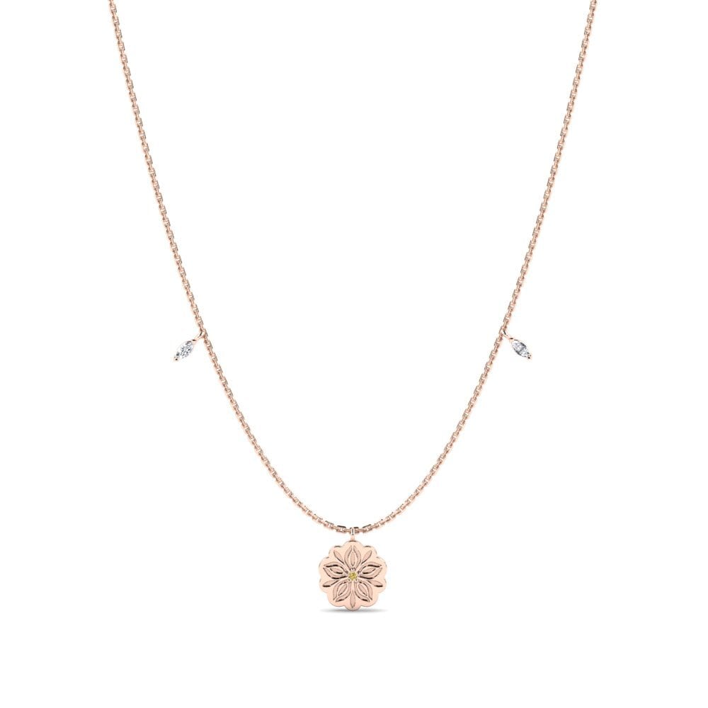 Vàng Hồng 14K Kim Cương Vàng Dây chuyền nữ Litur