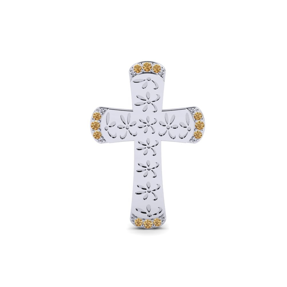 Plata 925 Redondo Diamante Marrón Broche Mamarau