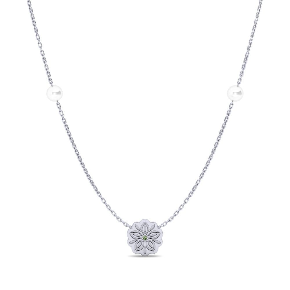950 Palladium Grüner Diamant Damen halskette Mubala