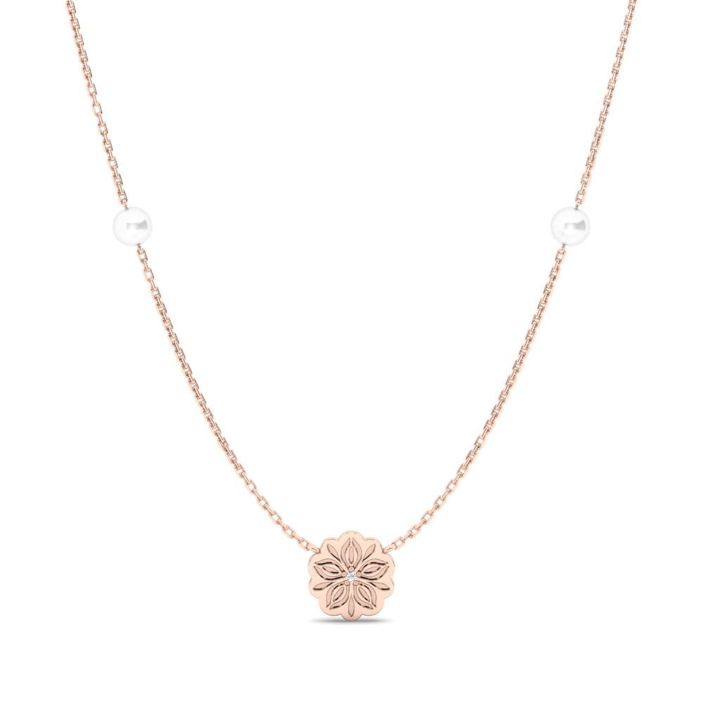 9ct Rose Gold Moissanite Women's Necklace Mubala