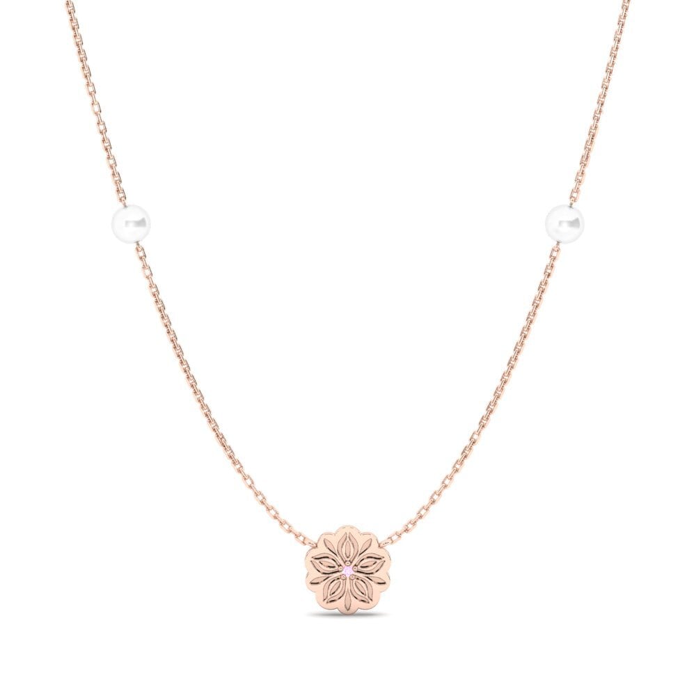 Rotgold 375 Rosa Saphir Damen halskette Mubala