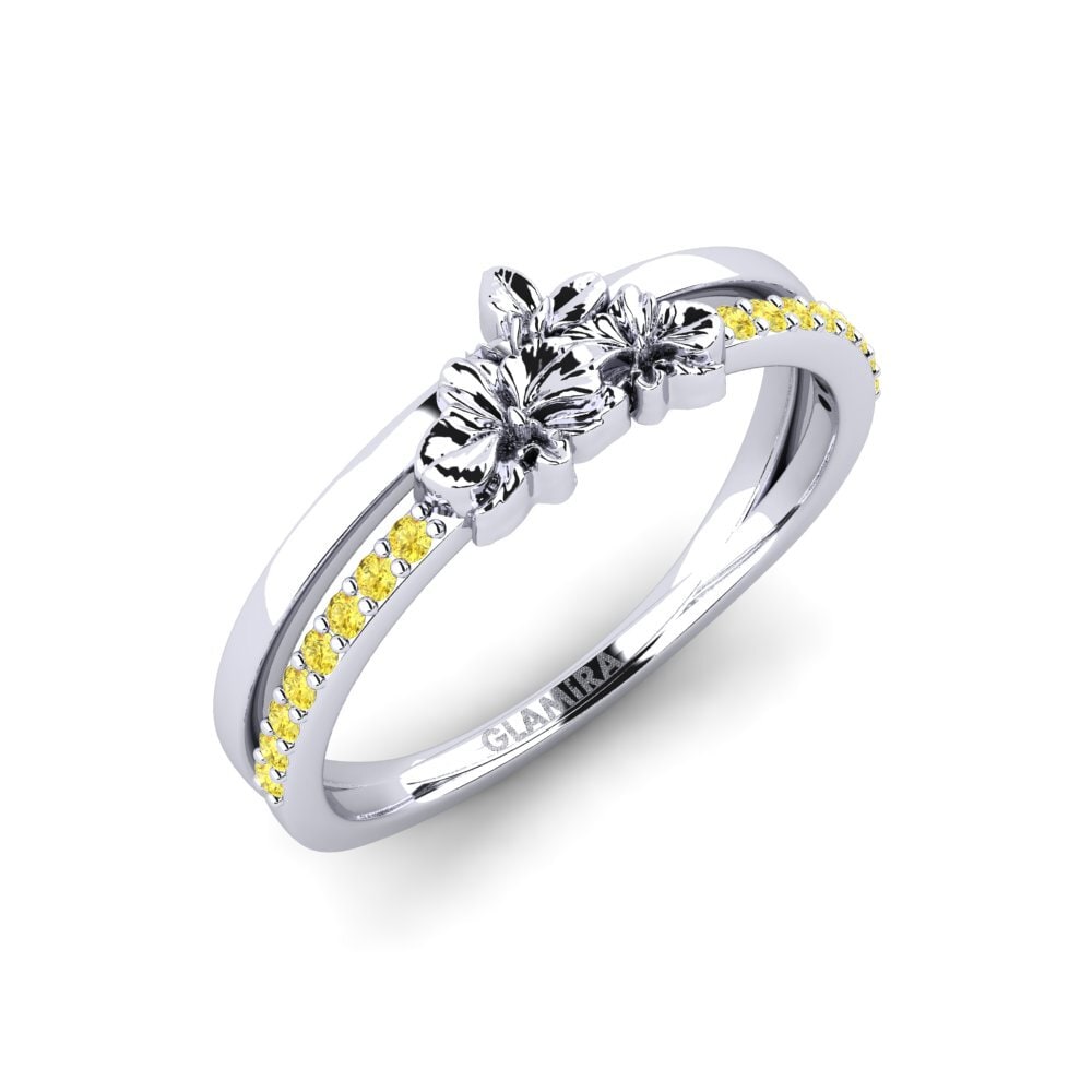 Vàng Trắng 14K Đá Sapphire Vàng Nhẫn Mulberry