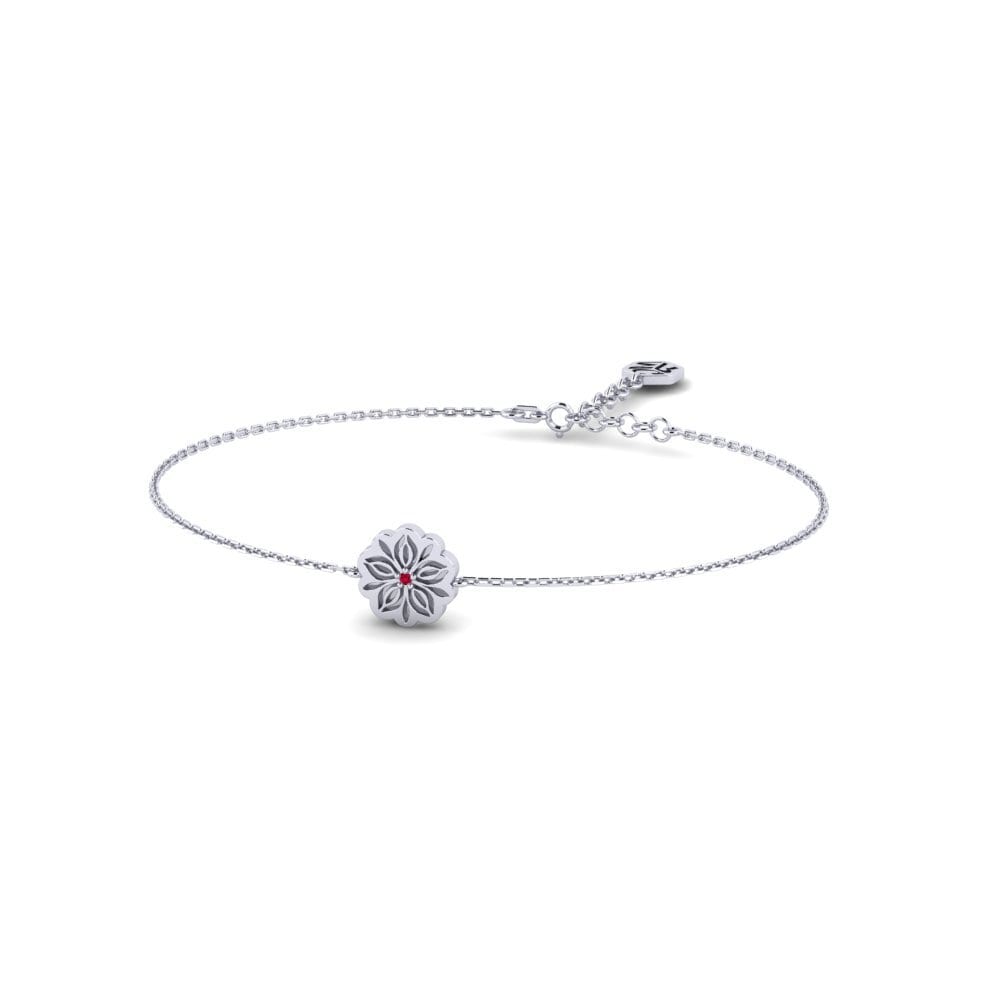 Vàng Trắng 14K Đá Ruby / Hồng Ngọc Vòng tay nữ Naasoq