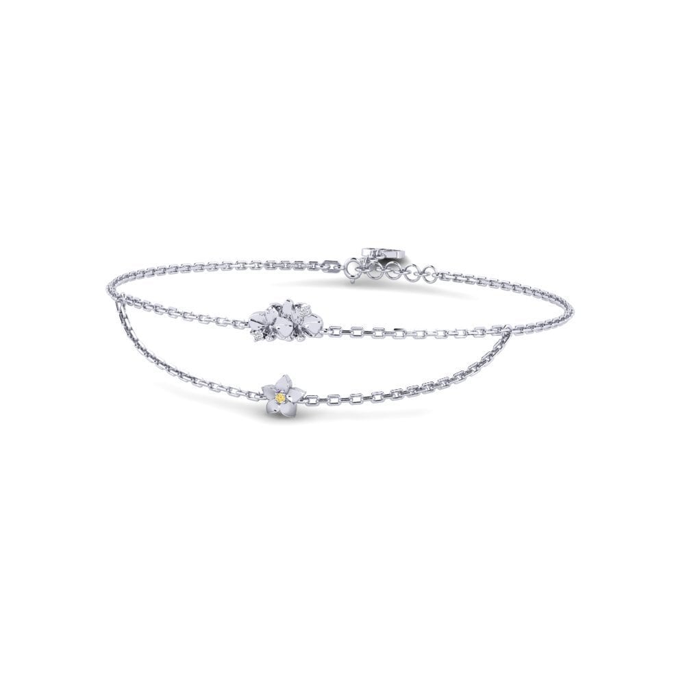 925 Prata de lei Diamante Amarelo Pulseira Feminino Orlienne