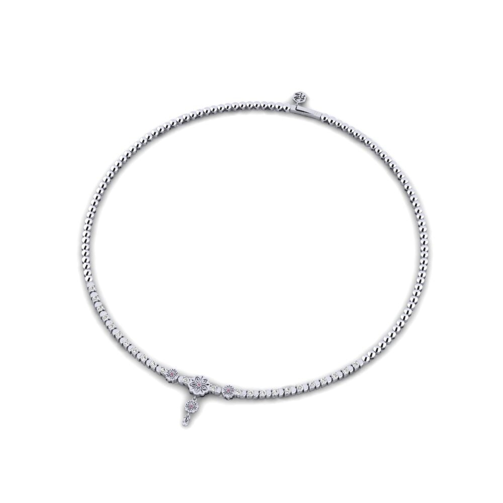 Plata 925 Granate Rhodolite Collar Pengaga