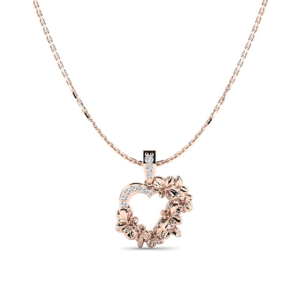 14k Oro Rosa Colgante de Mujer Petalique