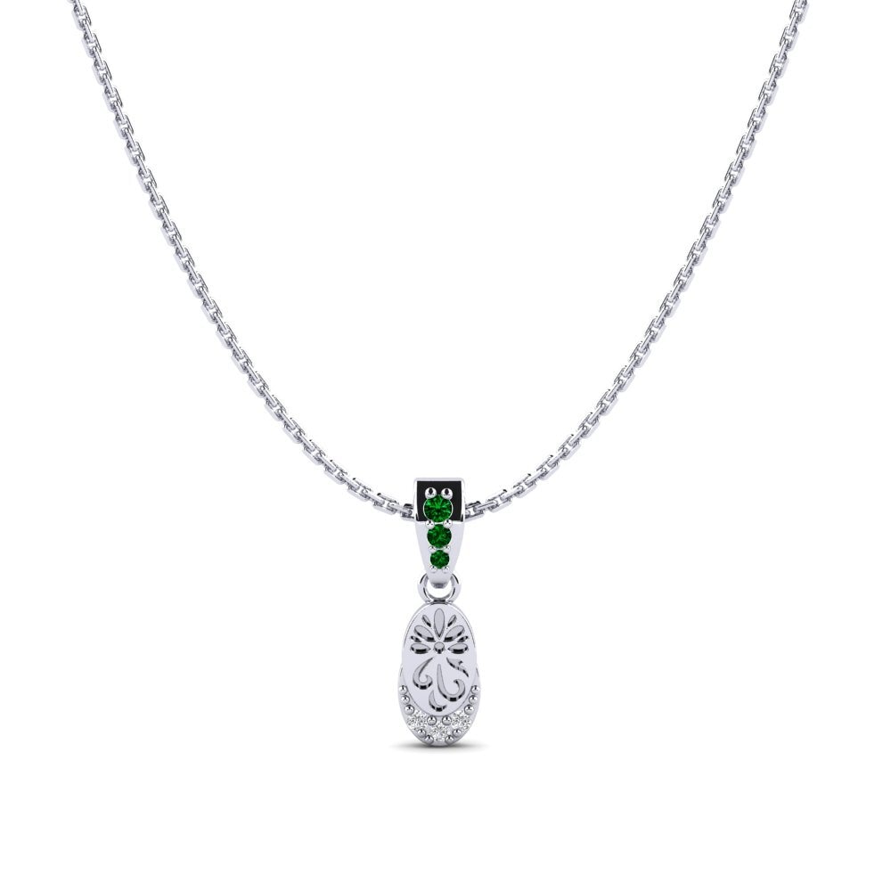 Plata 925 Circonita Verde Colgante de Mujer Piruqsiaq