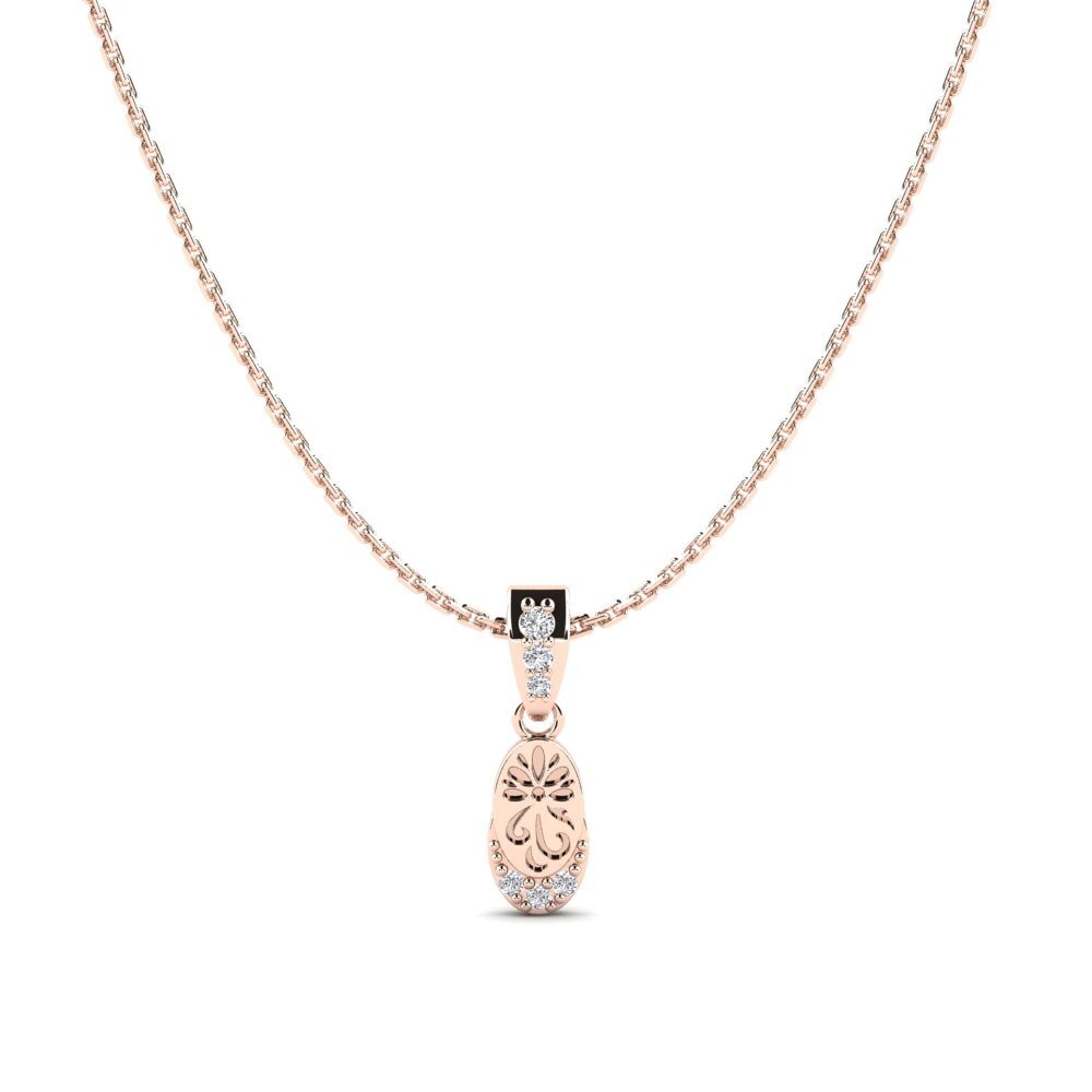 14k Oro Rosa Colgante de Mujer Piruqsiaq