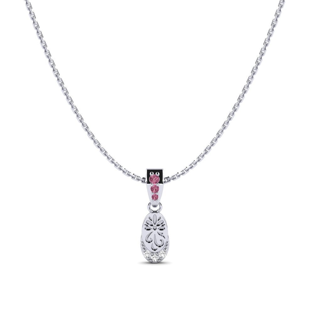 Plata 925 Granate Rhodolite Colgante de Mujer Piruqsiaq