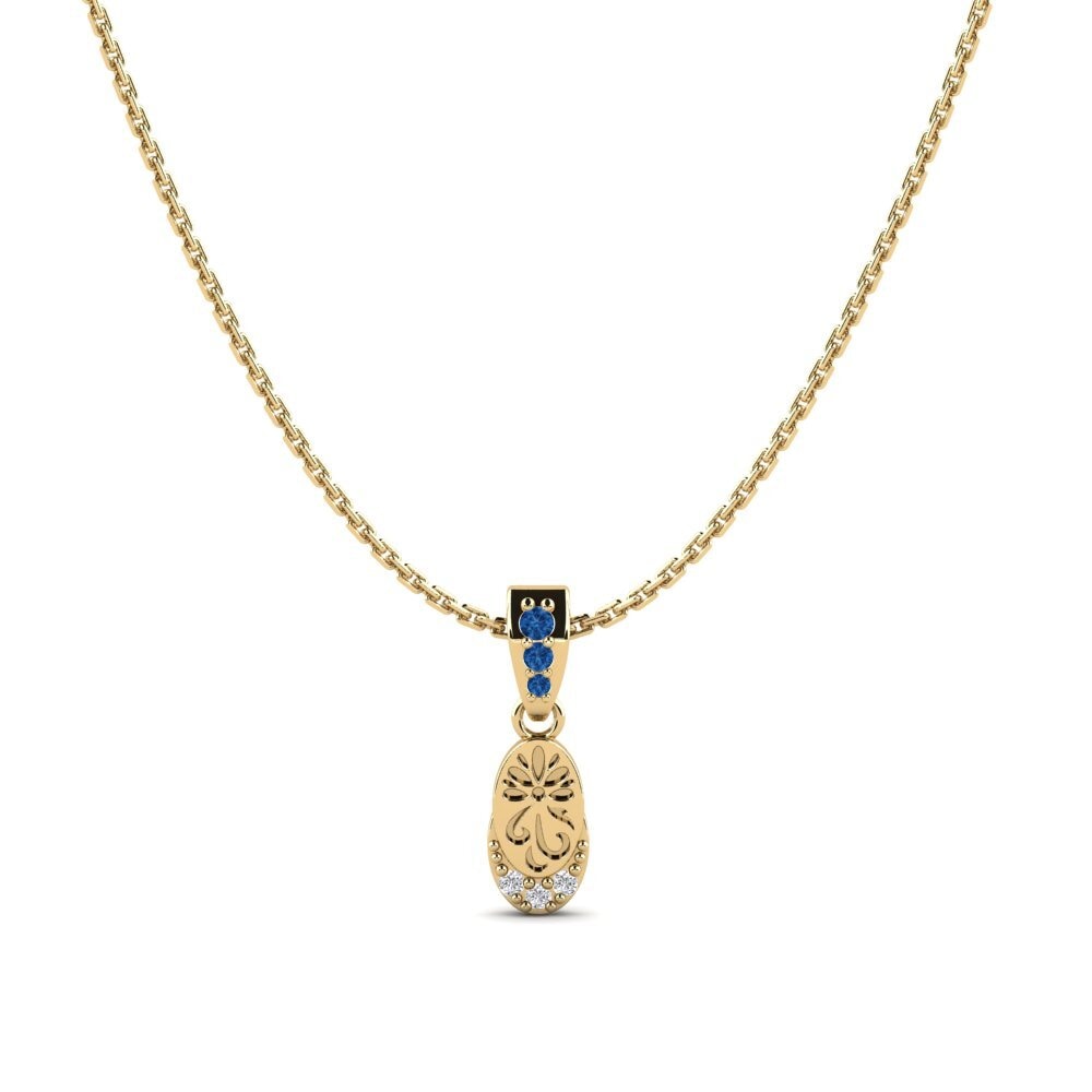 Đá Zirconia Xanh Lam Mặt dây chuyền nữ Piruqsiaq