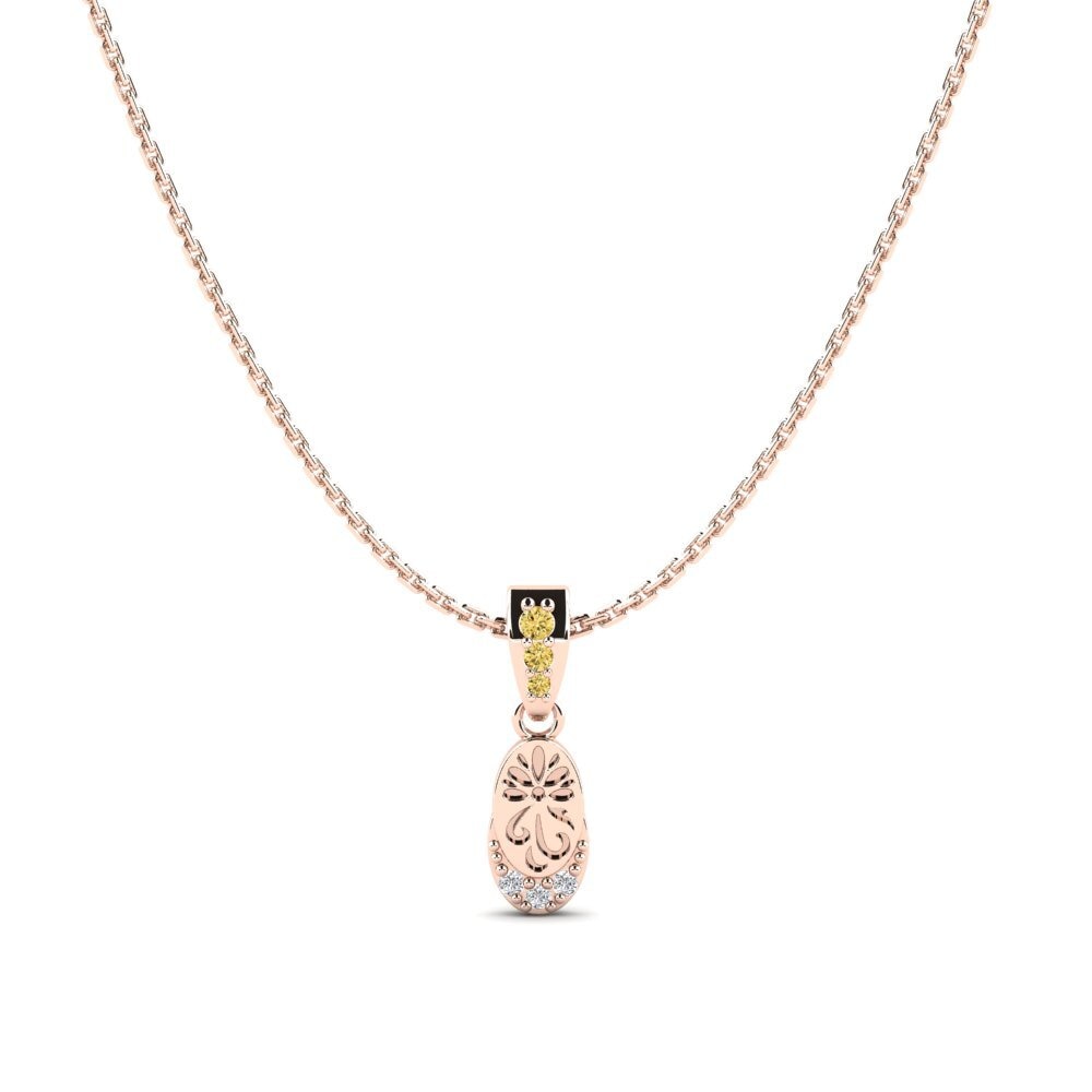 Vàng Hồng 14K Kim Cương Vàng Mặt dây chuyền nữ Piruqsiaq