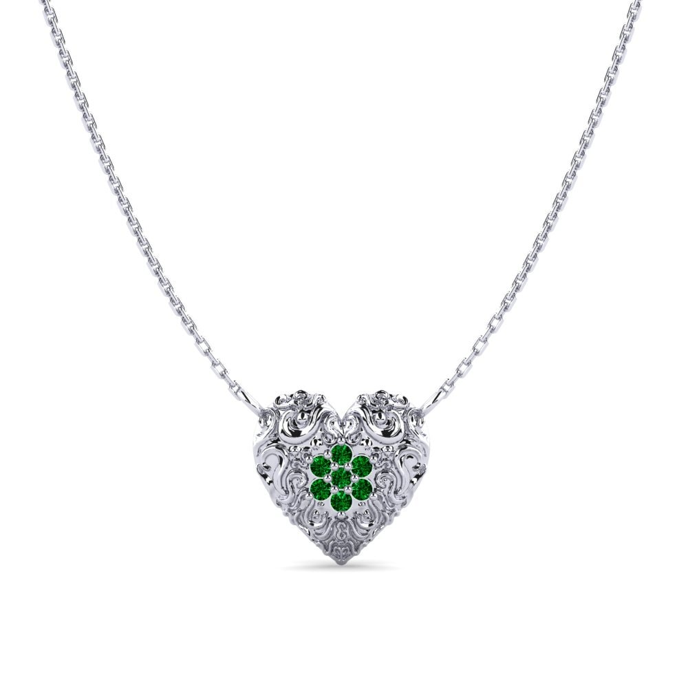 Plata 925 Circonita Verde Collar de Mujer Ranunculales