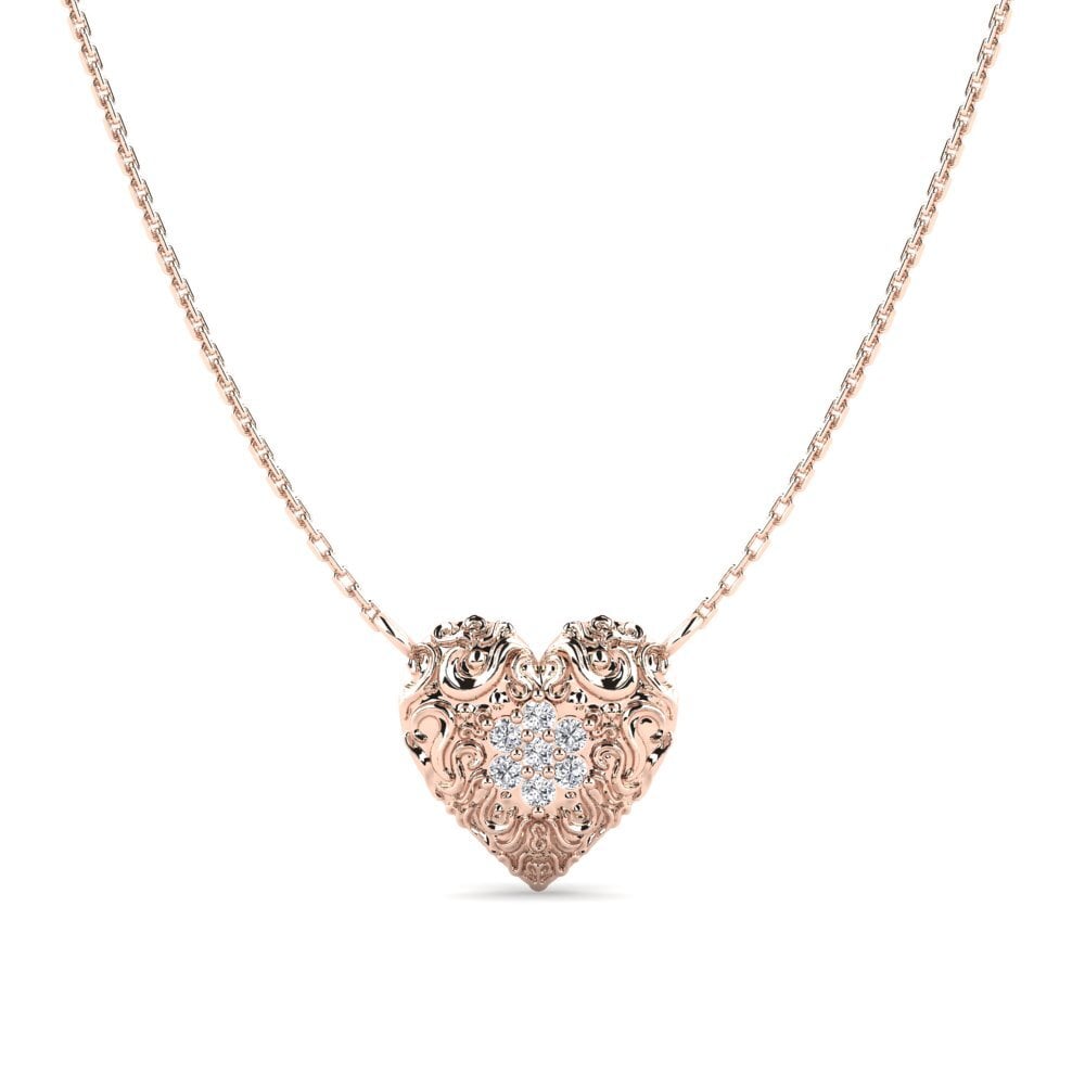 14k Oro Rosa Collar de Mujer Ranunculales