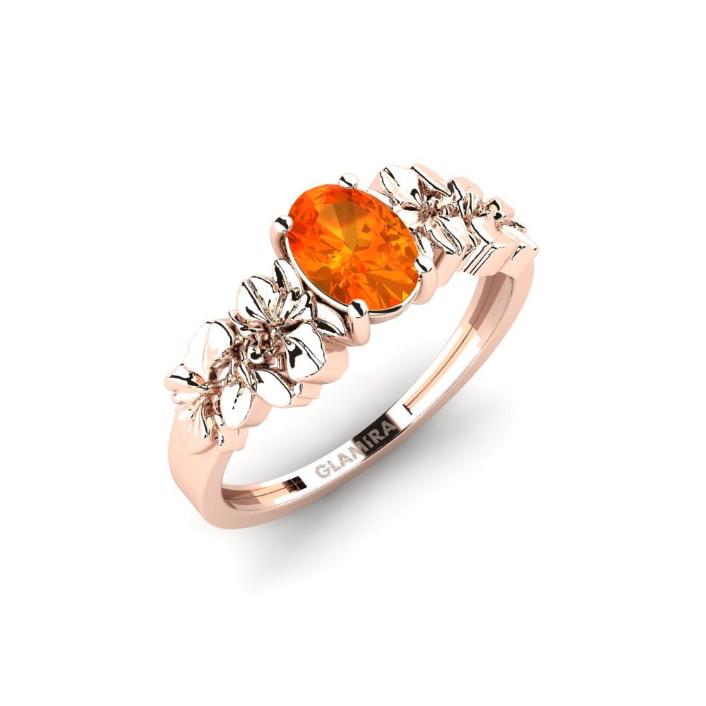 Rotgold 585 Orangefarbener Saphir Ring Renelle