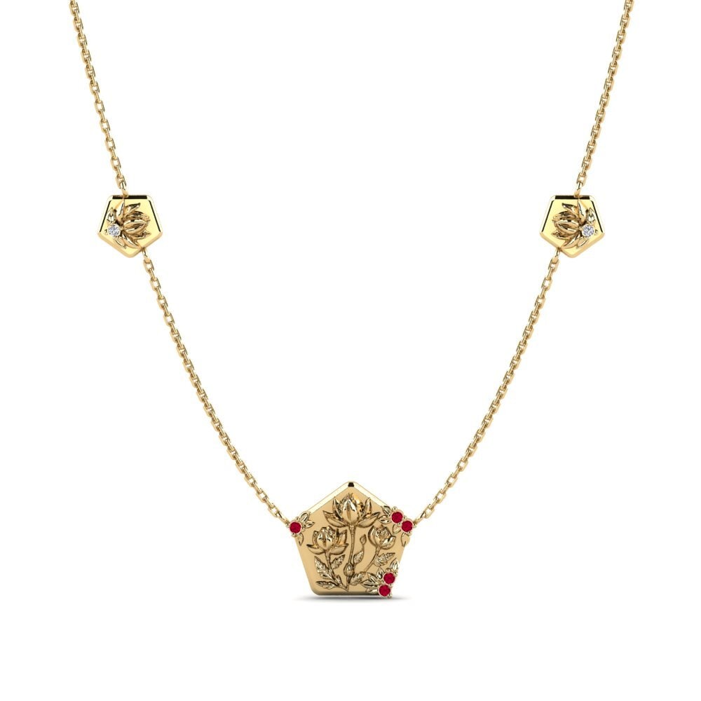 Rubí Collar de Mujer Repoussage