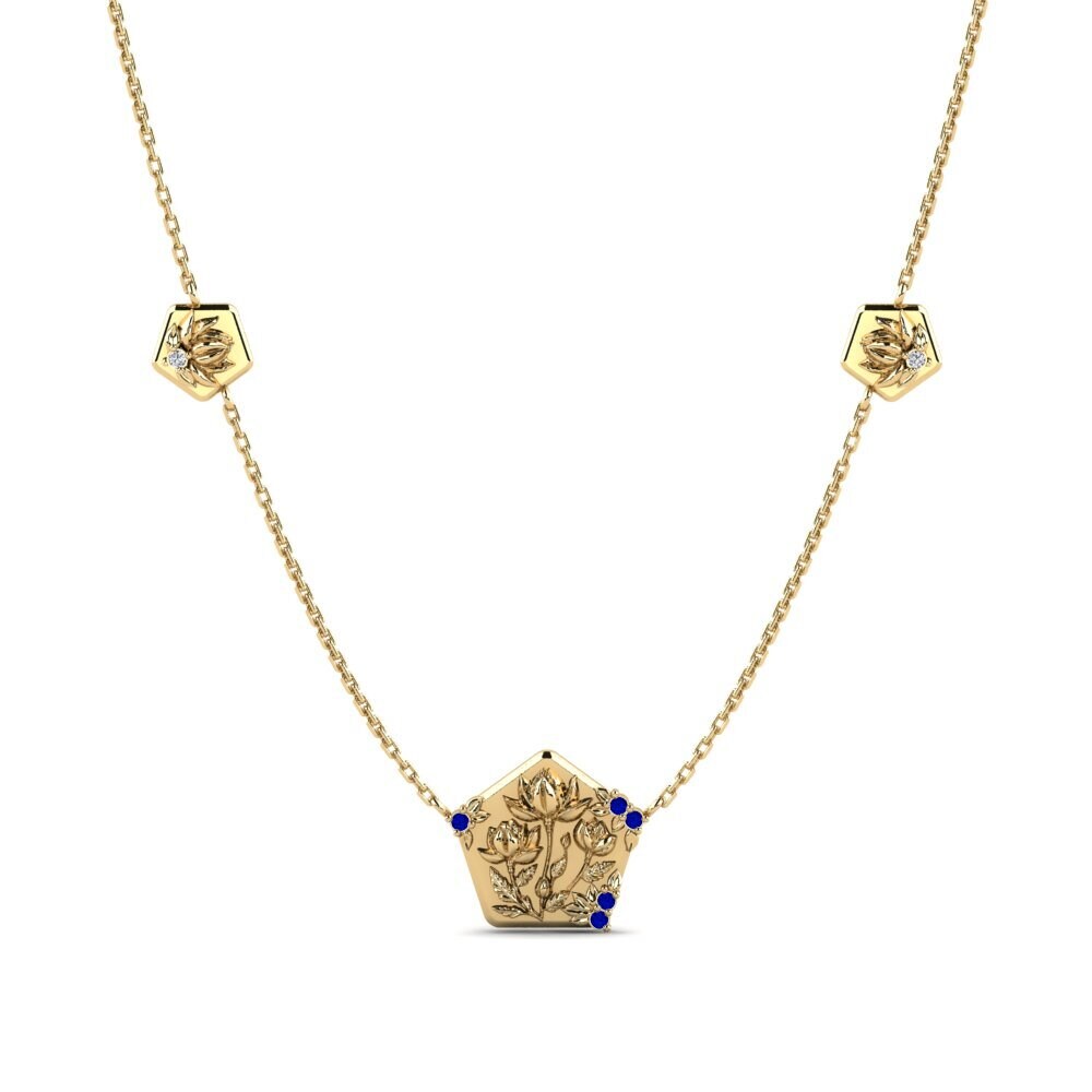 Zafiro Collar de Mujer Repoussage