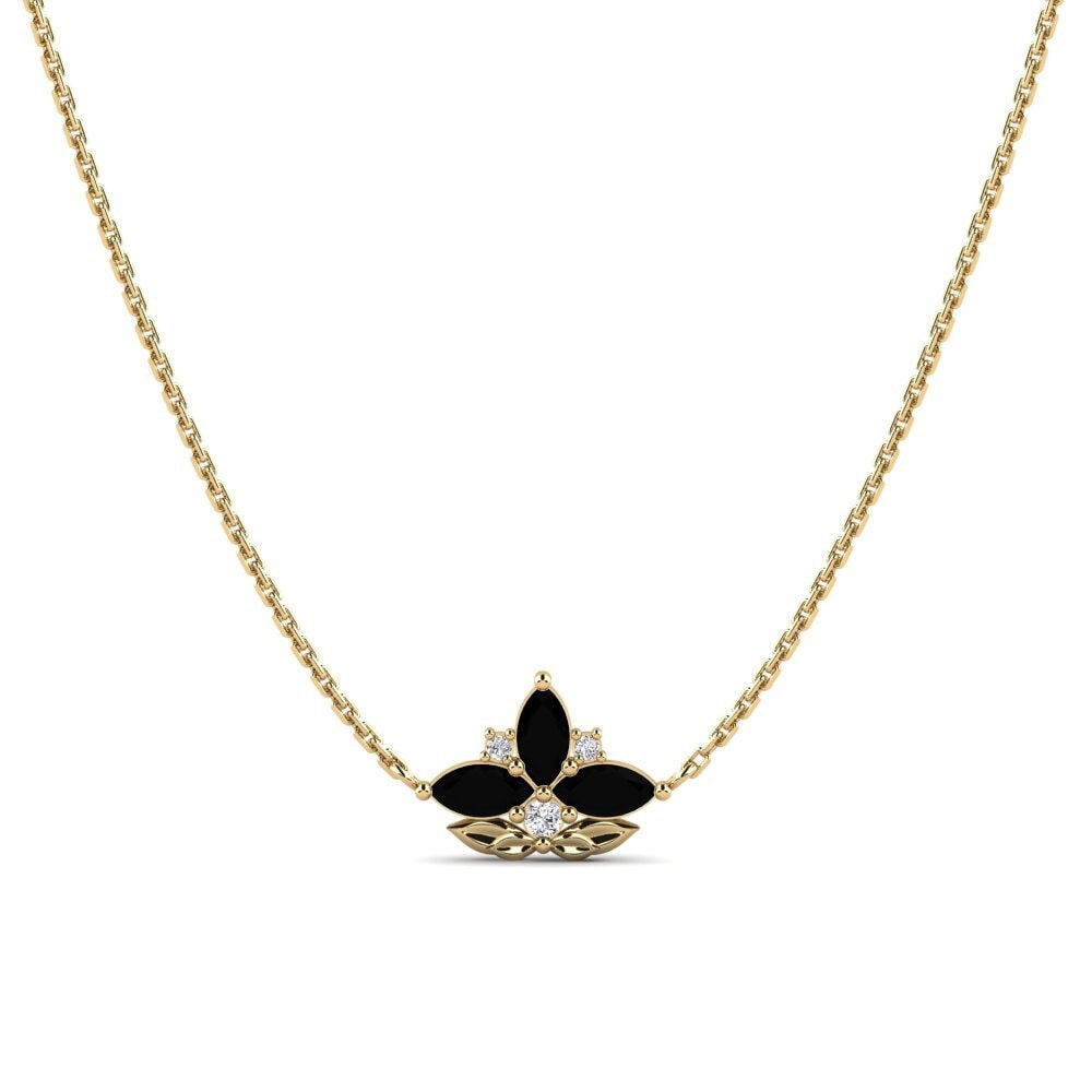 Zafiro negro Collar de Mujer Repousse