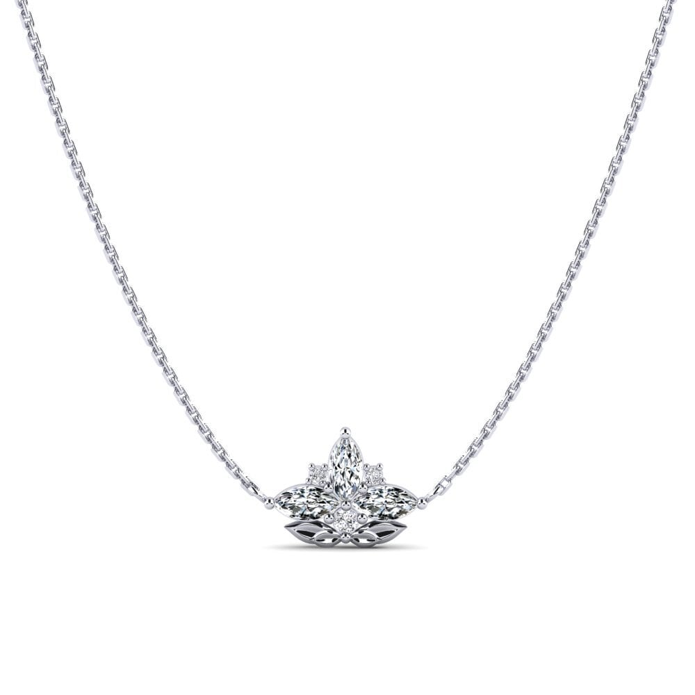 Plata 925 Circonita Collar de Mujer Repousse