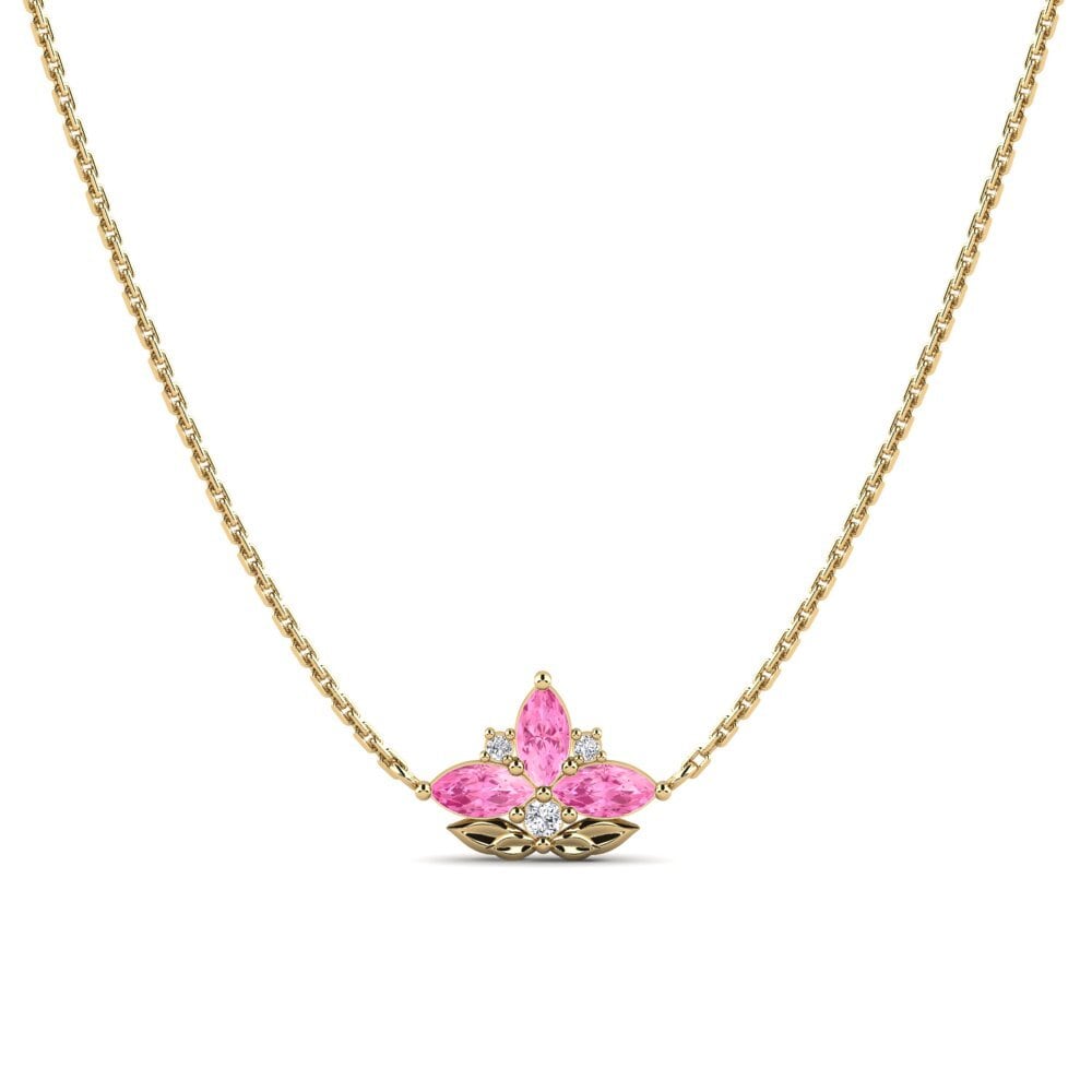 Zafiro Rosado Collar de Mujer Repousse
