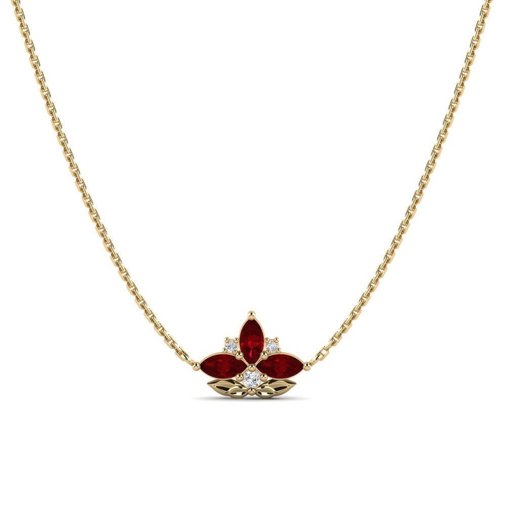 Circonita Roja Collar de Mujer Repousse