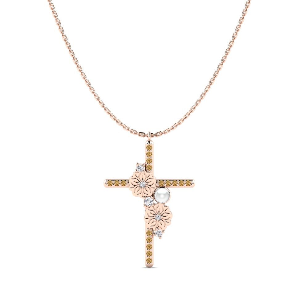 Rotgold 750 Brauner Diamant Damen halskette Sawa