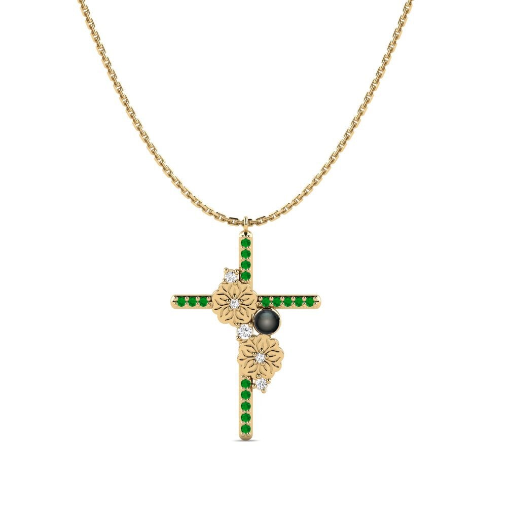 Cross Emerald Necklaces