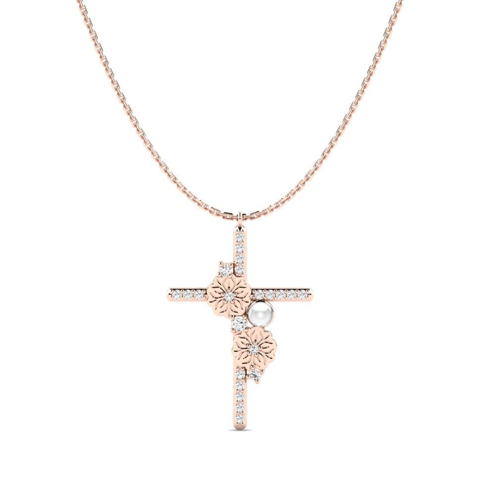 9ct Rose Gold Moissanite Women's Necklace Sawa