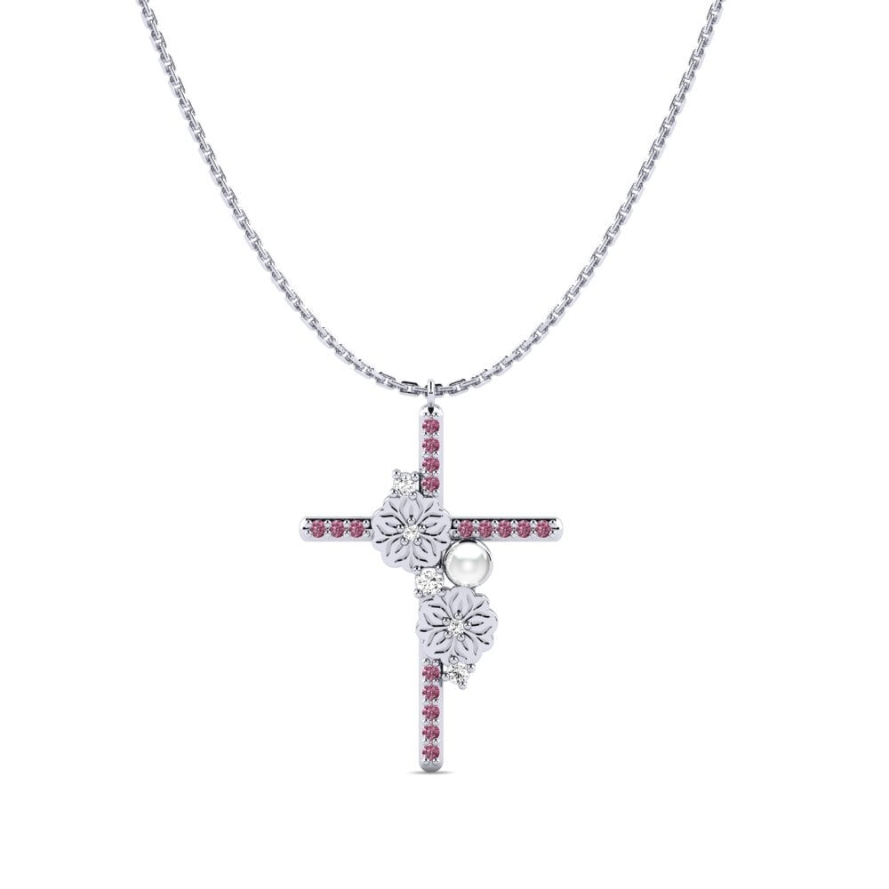 950 Platin Rhodolit-Granat Damen halskette Sawa