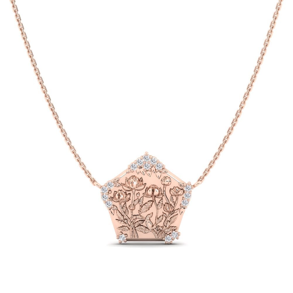 14k Oro Rosa Collar de Mujer Sbalzo
