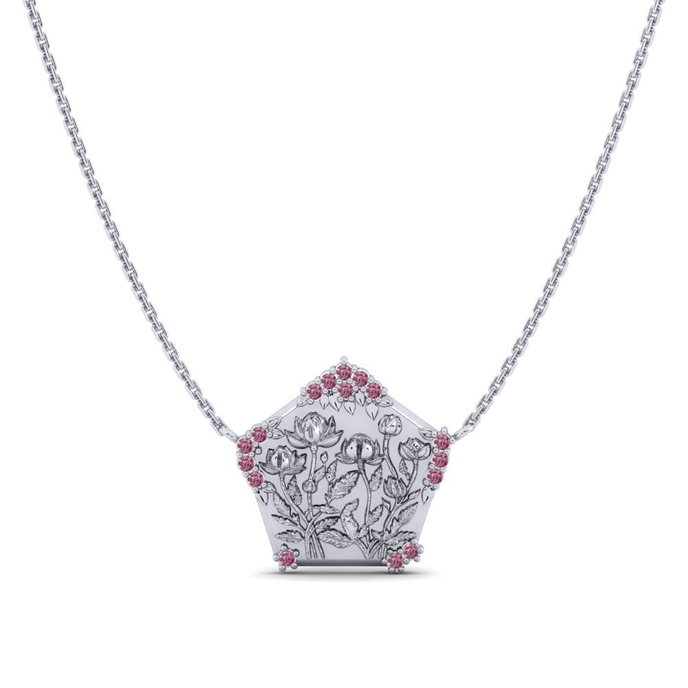 Plata 925 Granate Rhodolite Collar de Mujer Sbalzo