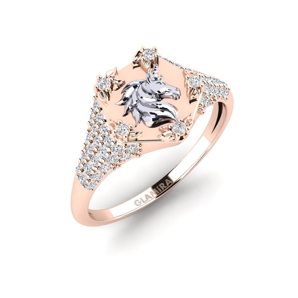 Vàng Trắng-Đỏ 14K Kim Cương Nhẫn Sinnlight