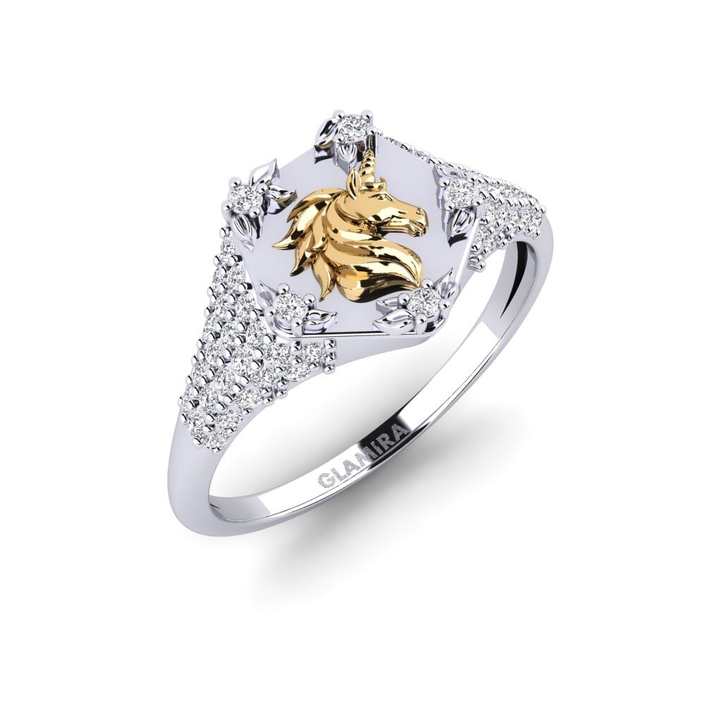 Vàng Trắng-Vàng 14K Kim Cương Nhẫn Sinnlight