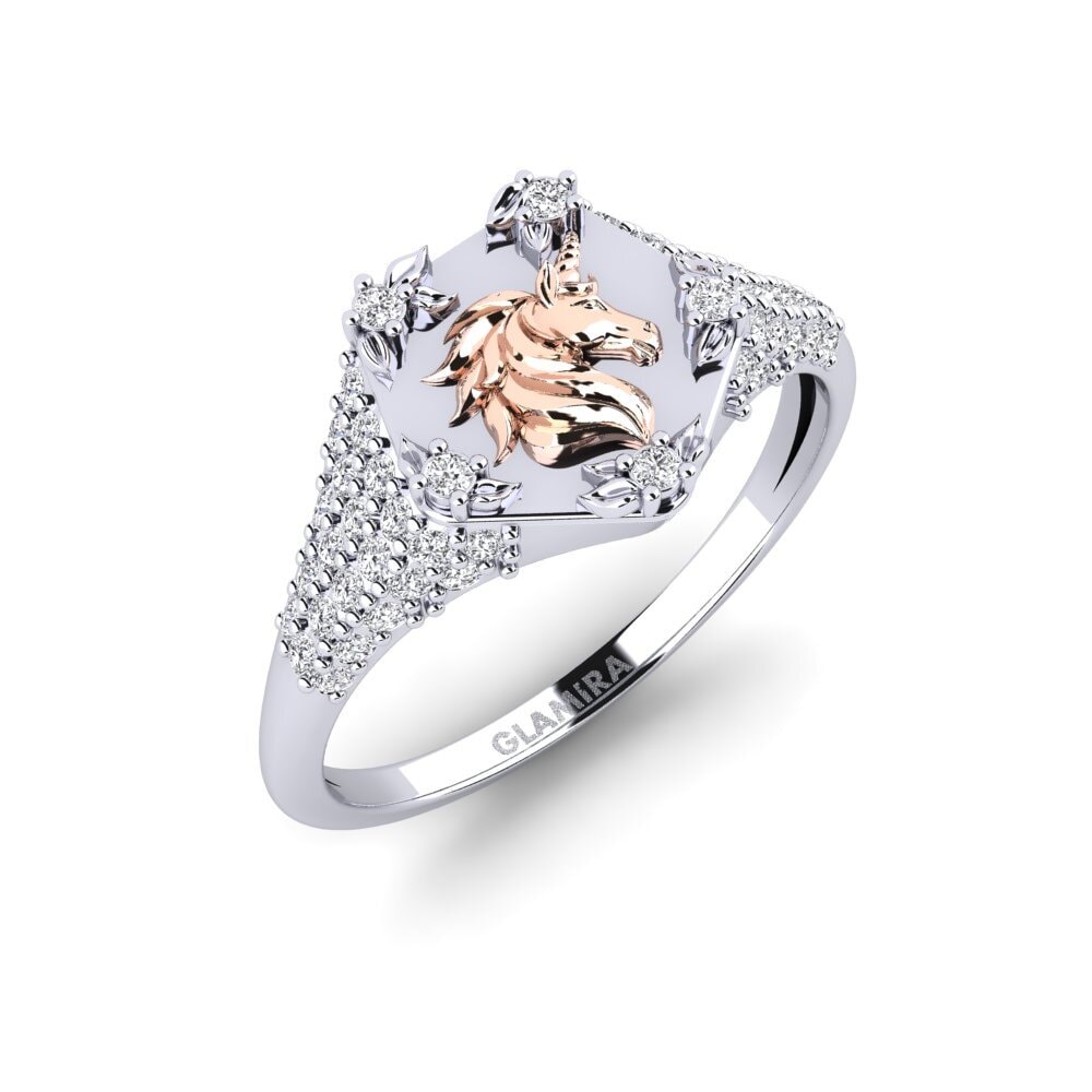 375 Weiß & Rotgold Labor-gezüchteter Diamant Ring Sinnlight