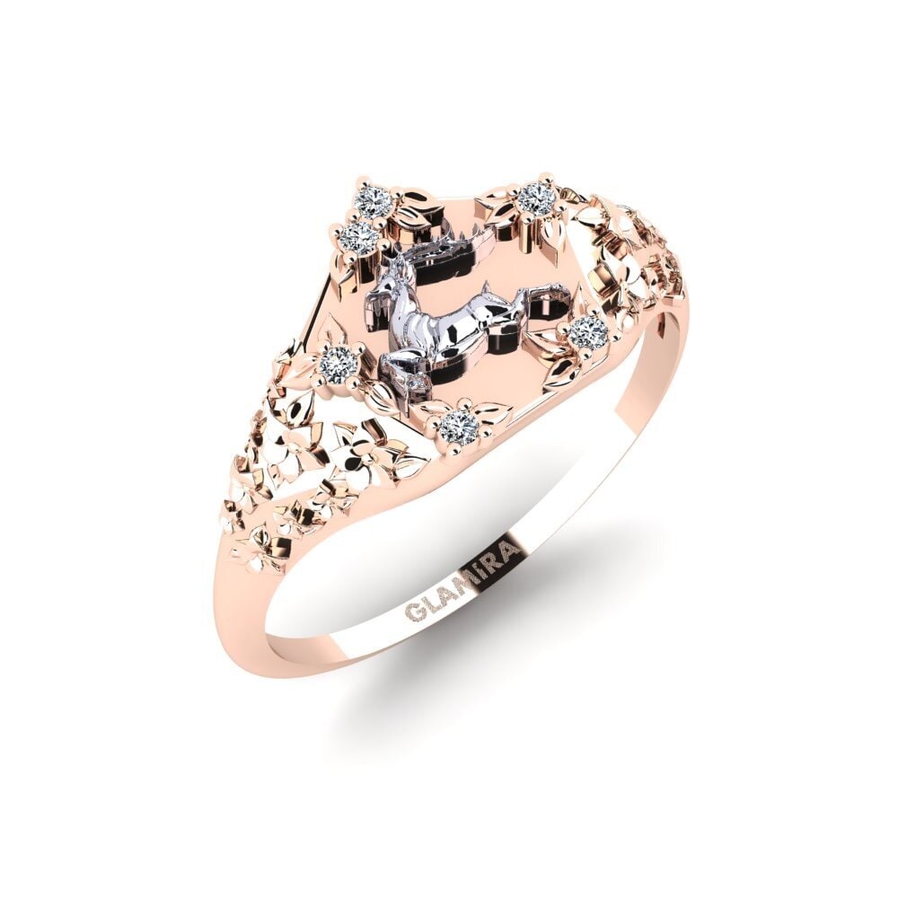 Vàng Trắng-Đỏ 9K Đá Zirconia Nhẫn Skonsam