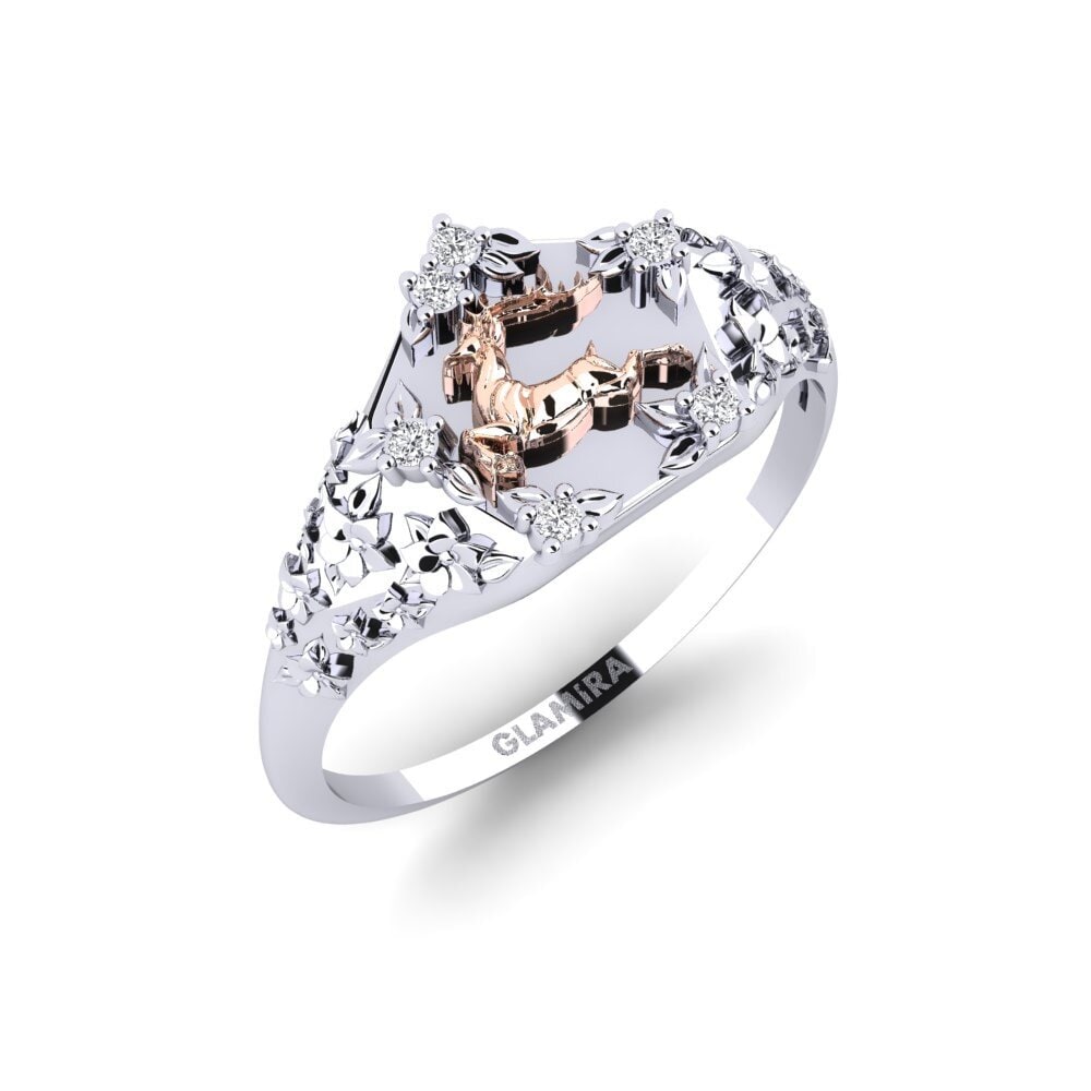 375 Weiß & Rotgold Labor-gezüchteter Diamant Ring Skonsam