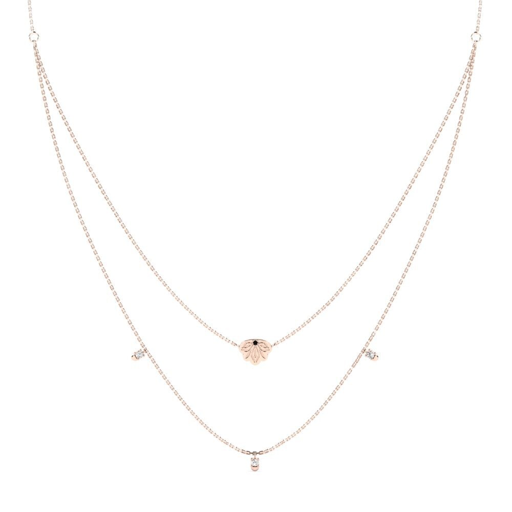 18k Oro Rosa Ónix Negro Collar de Mujer Umculo