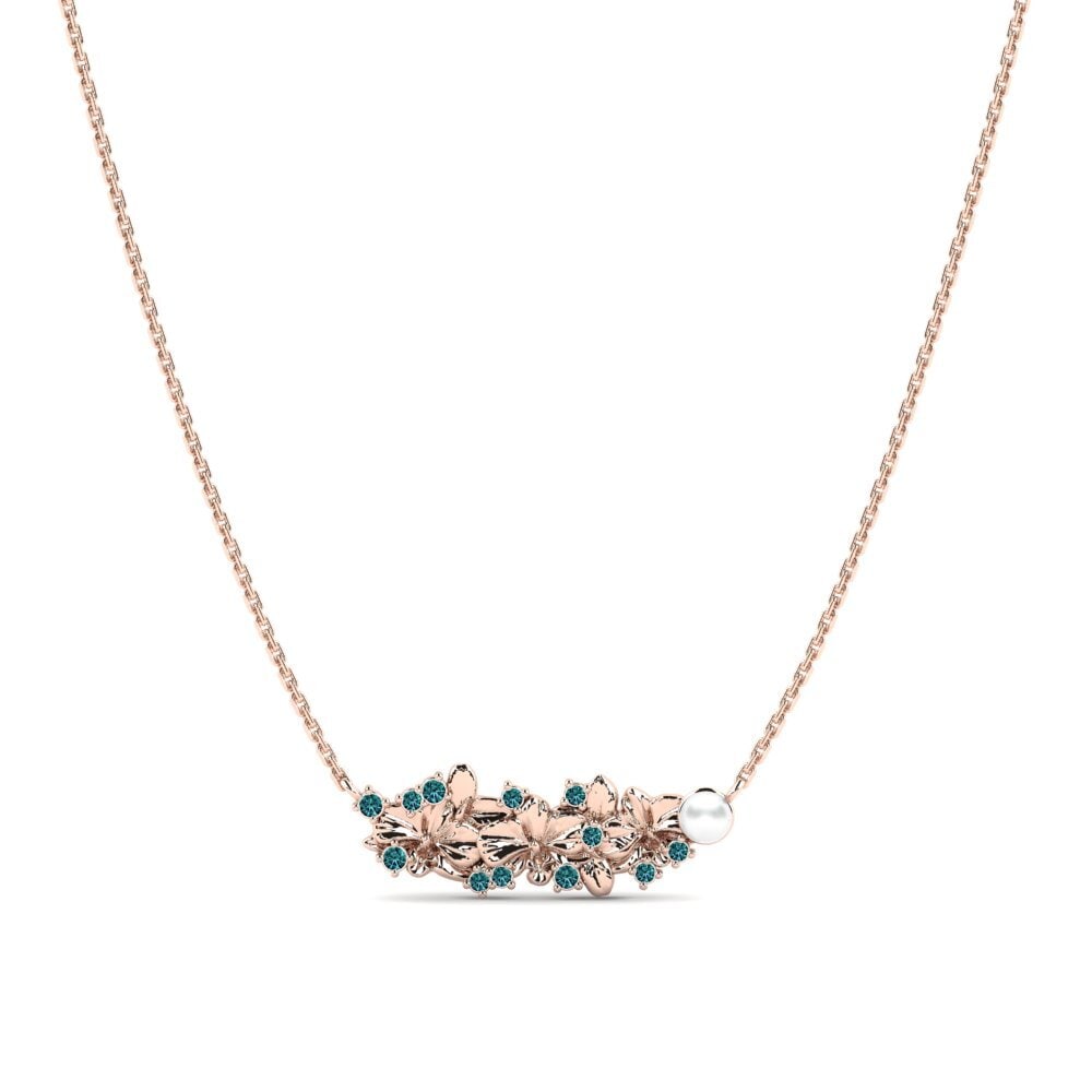 Rotgold 750 Blauer Diamant Damen halskette Viore