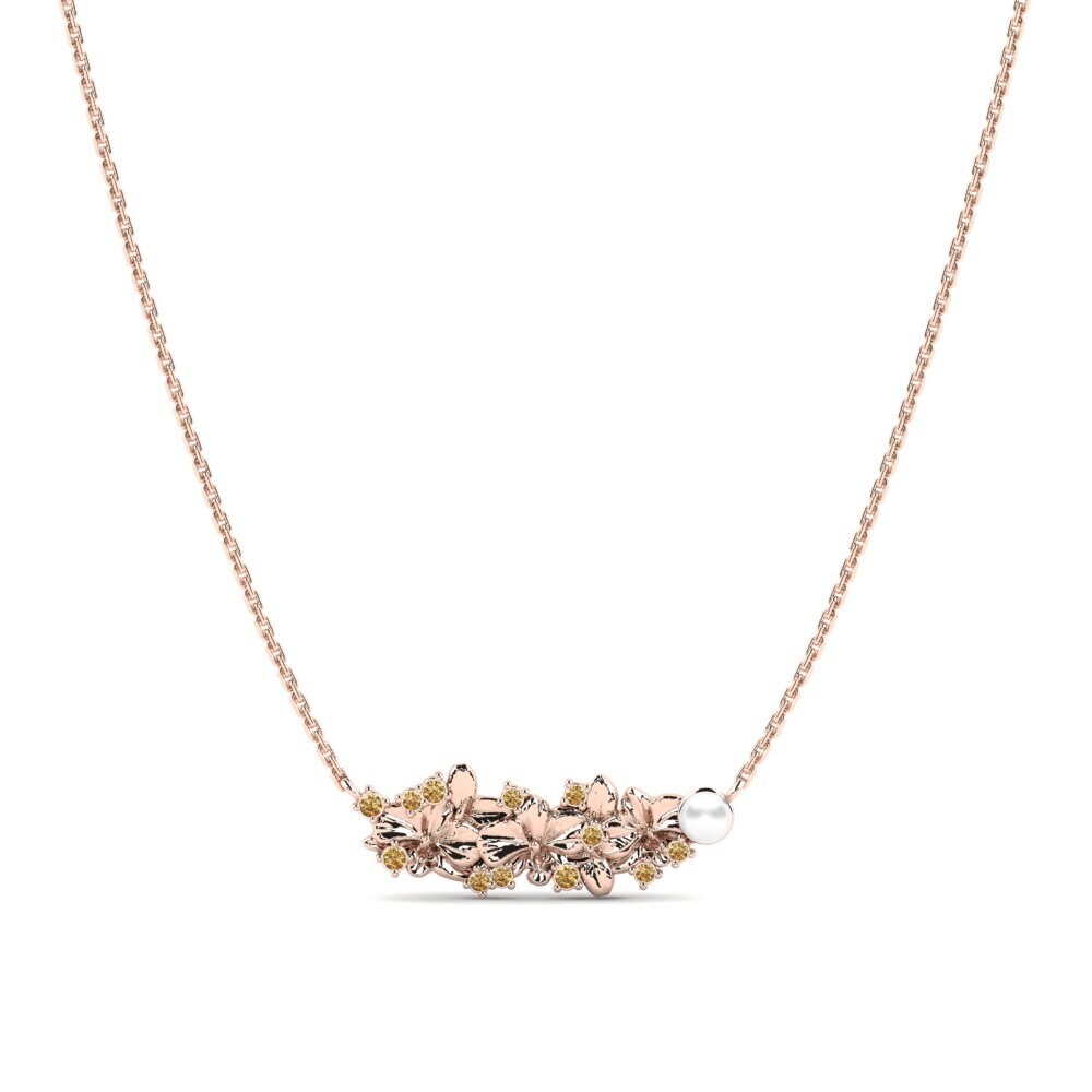 Rotgold 750 Brauner Diamant Damen halskette Viore