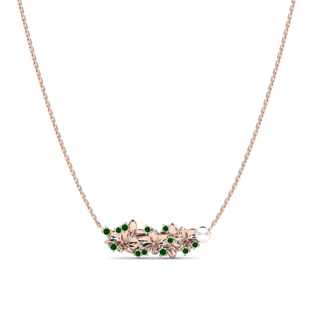 Rotgold 375 Grüner Zirkonia Damen halskette Viore
