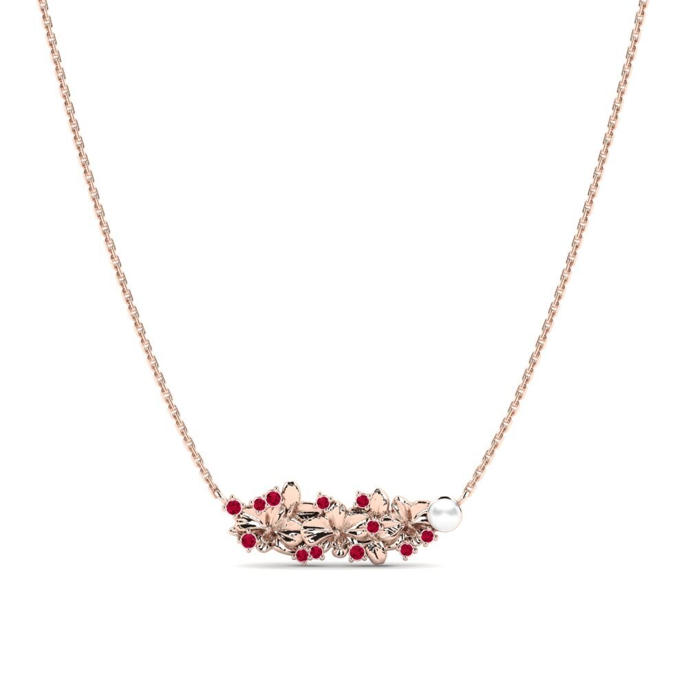 Rotgold 375 Rubin Damen halskette Viore
