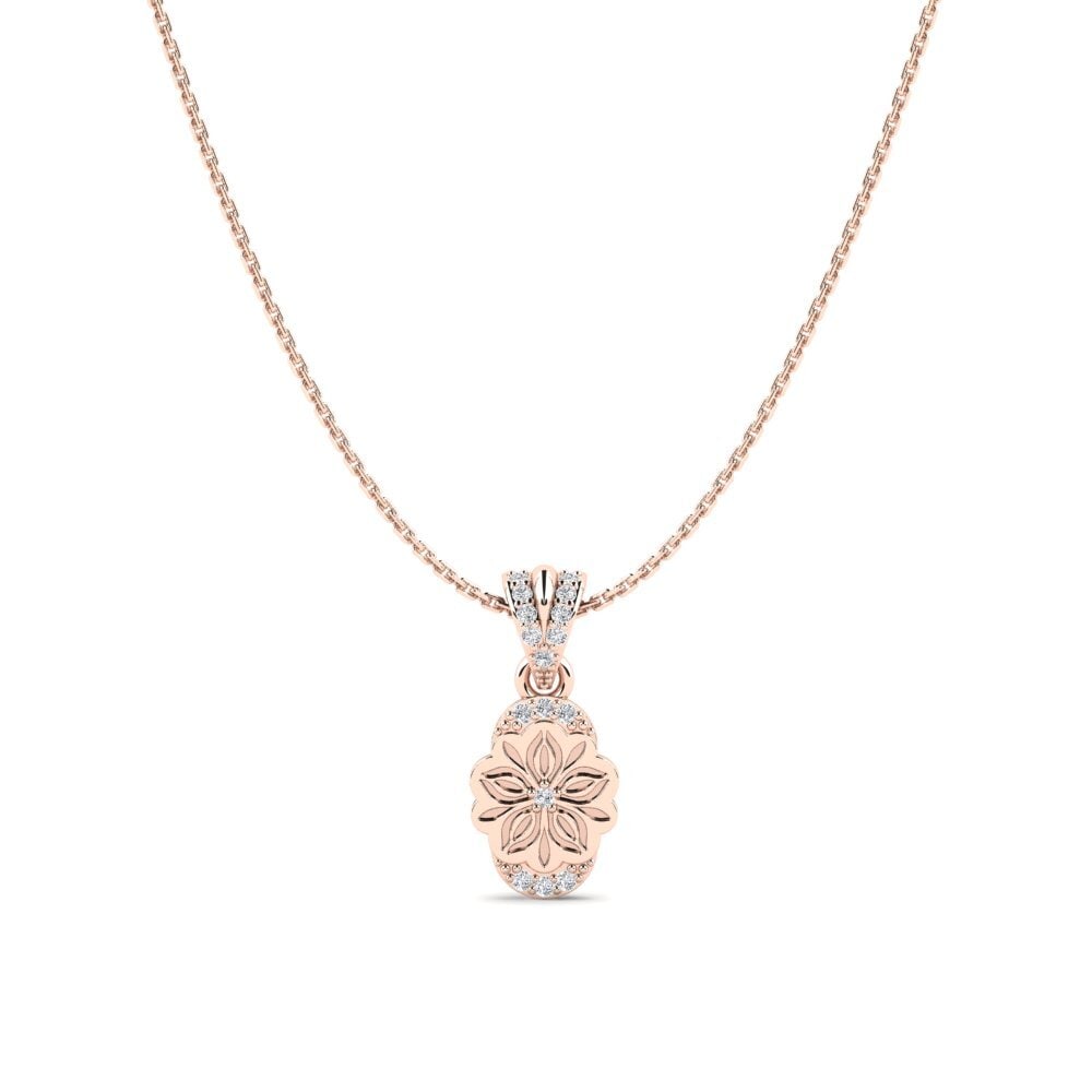 14k Oro Rosa Colgante de Mujer Wokondwa