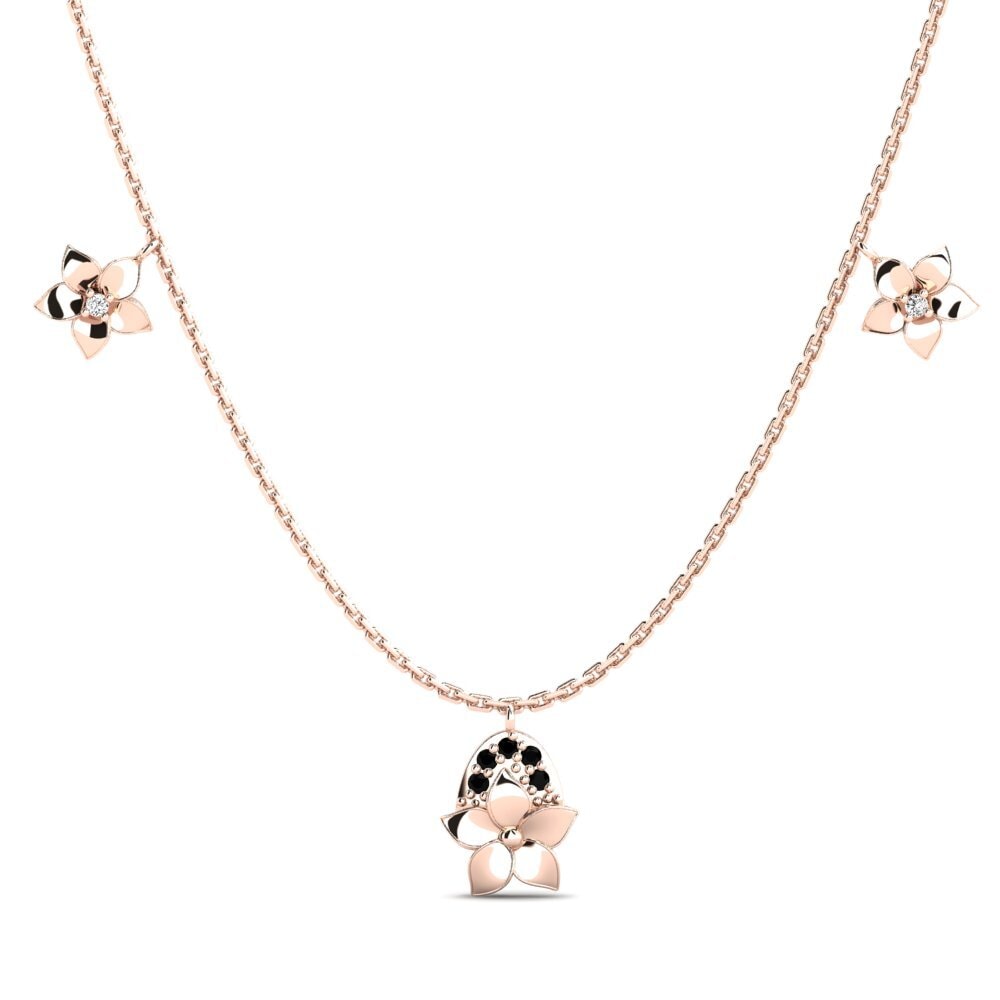 18k Oro Rosa Ónix Negro Collar de Mujer Wooster