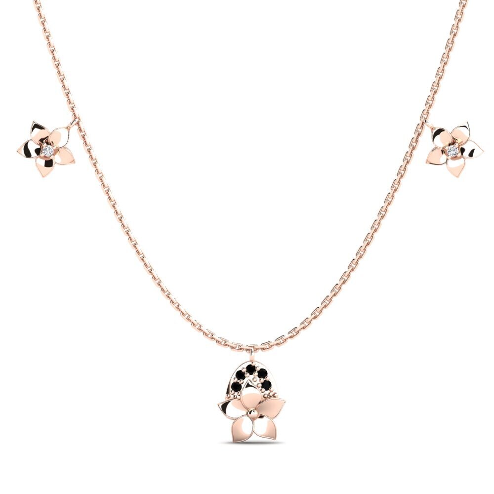 9k Oro Rosa Zafiro negro Collar de Mujer Wooster