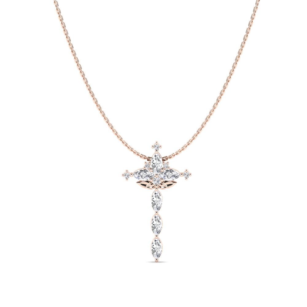 14k Oro Rosa Colgante de Mujer Caprifolium
