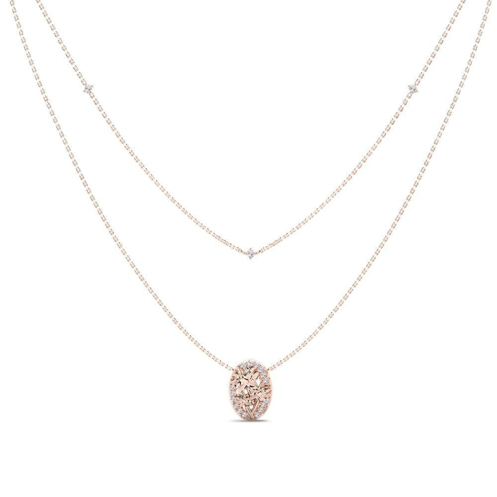 14k Oro Rosa Collar de Mujer Caressia