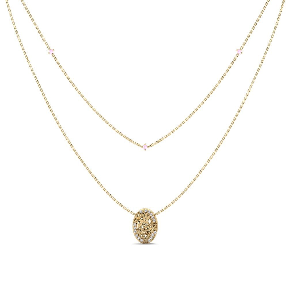 Zafiro Rosado Collar de Mujer Caressia