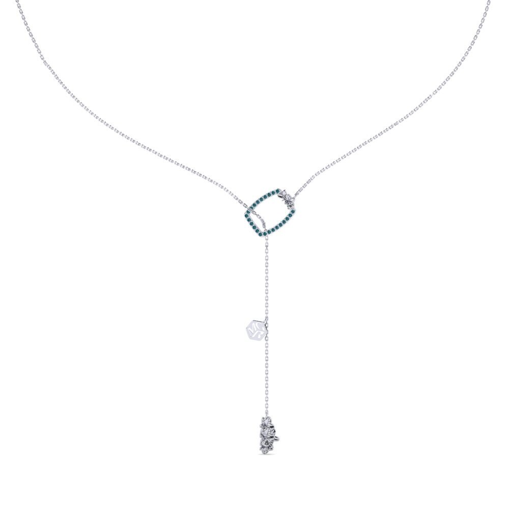Plata 925 Diamante Azul Collar de Mujer Celavine