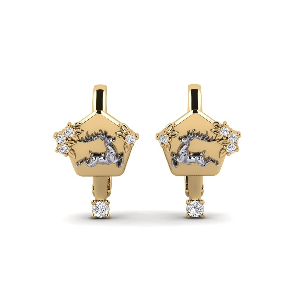 Vàng-Trắng 14K Kim Cương Bông tai nữ Chiaroscuro